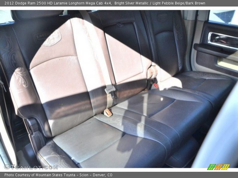 Bright Silver Metallic / Light Pebble Beige/Bark Brown 2012 Dodge Ram 2500 HD Laramie Longhorn Mega Cab 4x4