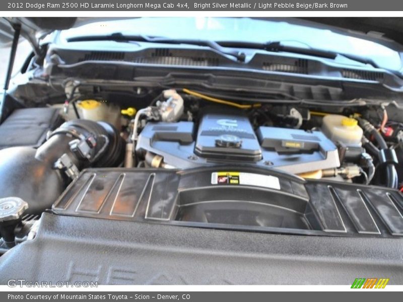 Bright Silver Metallic / Light Pebble Beige/Bark Brown 2012 Dodge Ram 2500 HD Laramie Longhorn Mega Cab 4x4