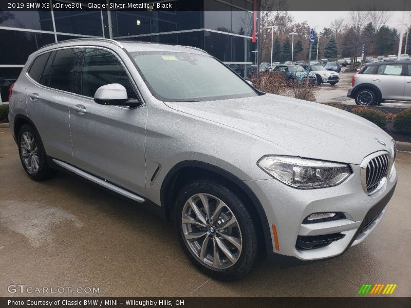 Glacier Silver Metallic / Black 2019 BMW X3 xDrive30i