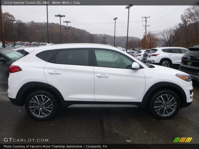 Winter White / Gray 2019 Hyundai Tucson SEL AWD