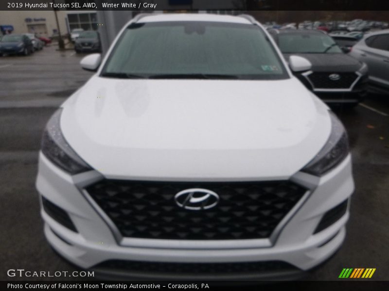 Winter White / Gray 2019 Hyundai Tucson SEL AWD