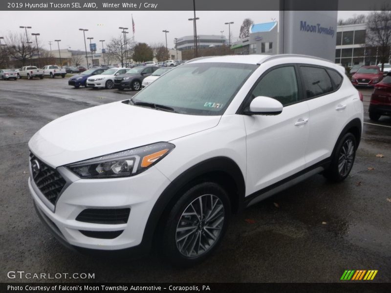 Winter White / Gray 2019 Hyundai Tucson SEL AWD