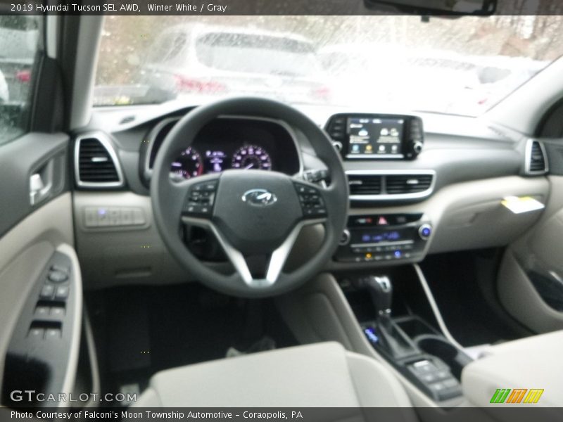 Winter White / Gray 2019 Hyundai Tucson SEL AWD