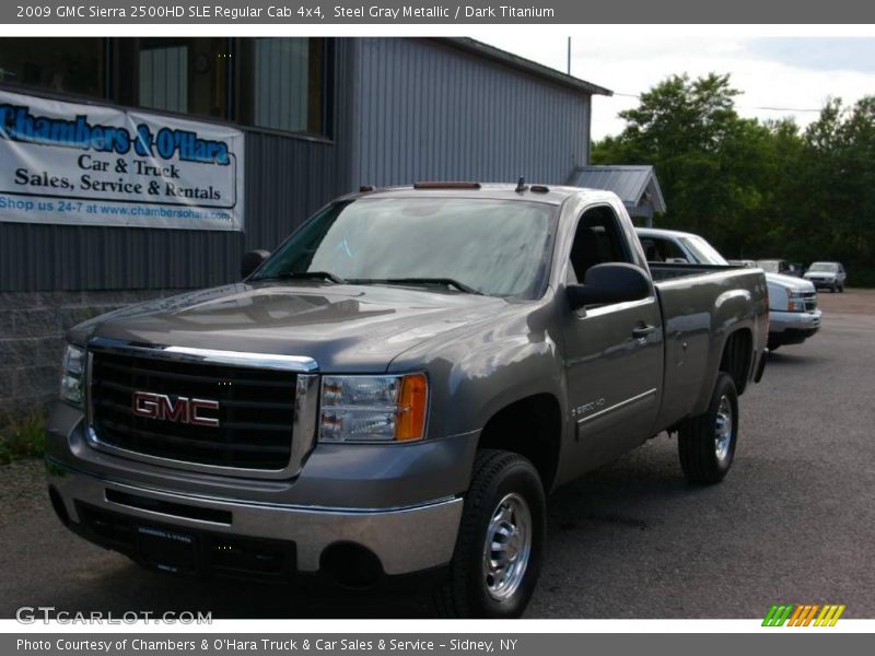 Steel Gray Metallic / Dark Titanium 2009 GMC Sierra 2500HD SLE Regular Cab 4x4
