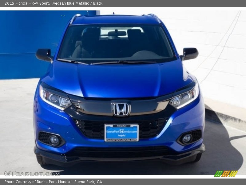 Aegean Blue Metallic / Black 2019 Honda HR-V Sport