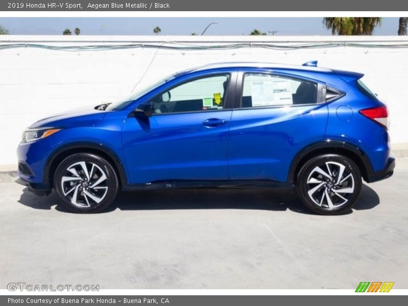 Aegean Blue Metallic / Black 2019 Honda HR-V Sport