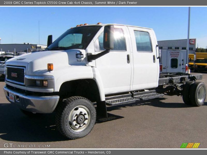 Summit White / Dark Pewter 2009 GMC C Series Topkick C5500 Crew Cab 4x4 Chassis