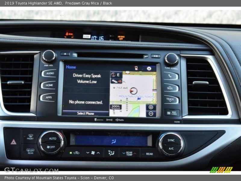 Predawn Gray Mica / Black 2019 Toyota Highlander SE AWD