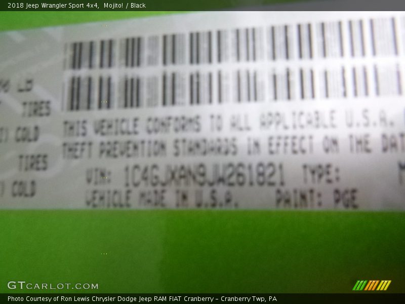 Mojito! / Black 2018 Jeep Wrangler Sport 4x4