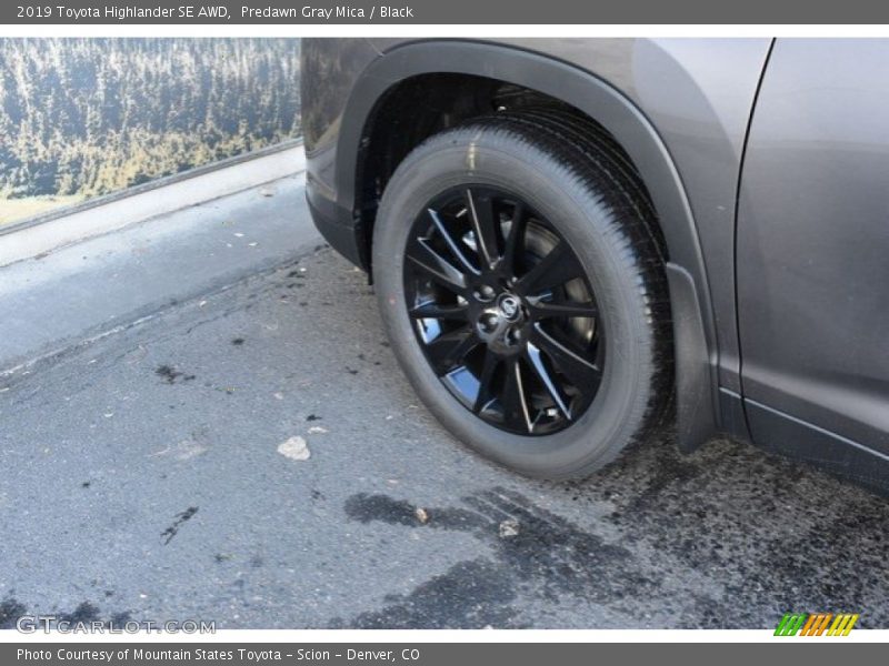 Predawn Gray Mica / Black 2019 Toyota Highlander SE AWD