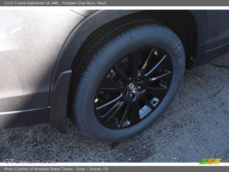 Predawn Gray Mica / Black 2019 Toyota Highlander SE AWD