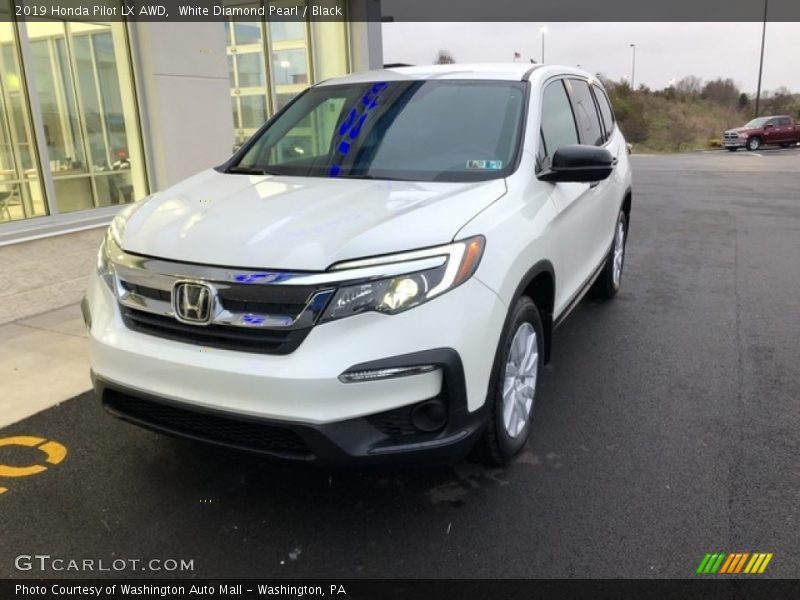 White Diamond Pearl / Black 2019 Honda Pilot LX AWD