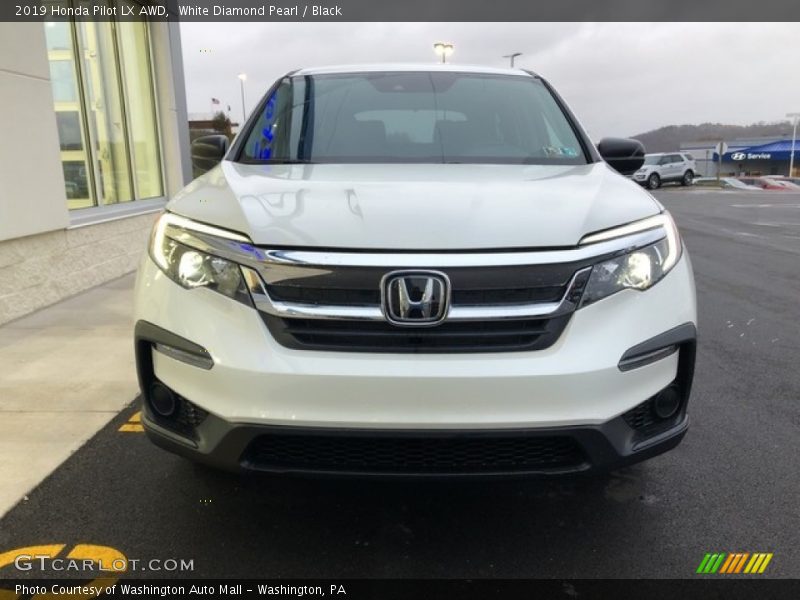 White Diamond Pearl / Black 2019 Honda Pilot LX AWD