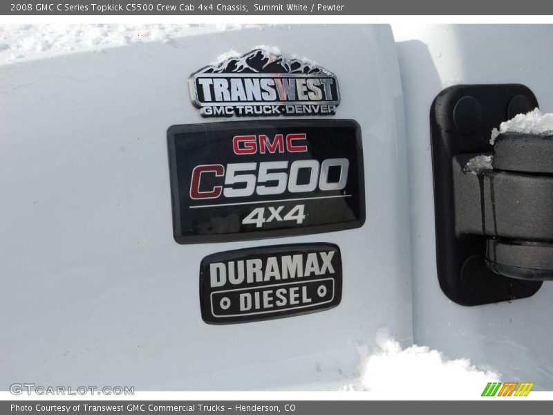 Summit White / Pewter 2008 GMC C Series Topkick C5500 Crew Cab 4x4 Chassis