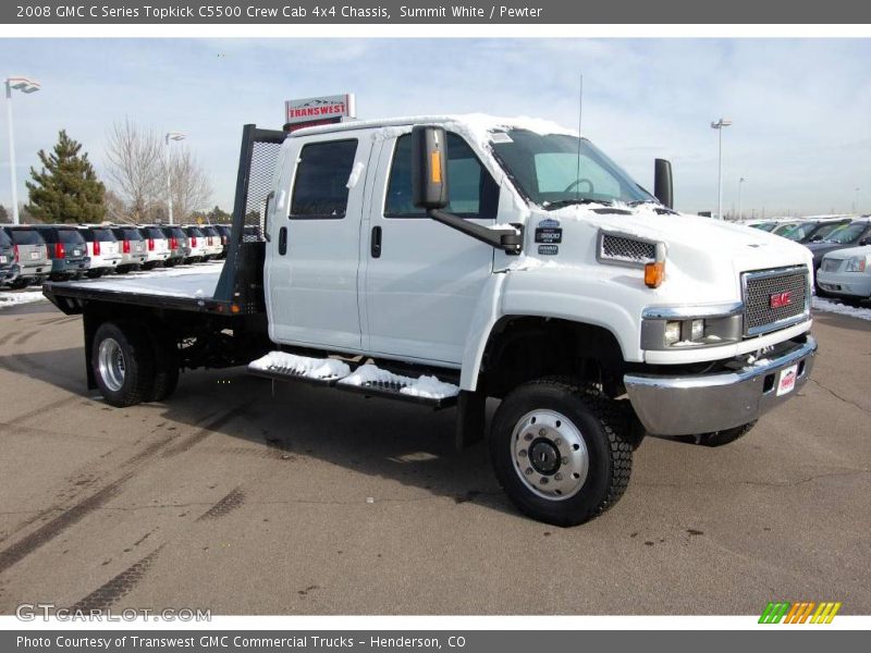 Summit White / Pewter 2008 GMC C Series Topkick C5500 Crew Cab 4x4 Chassis