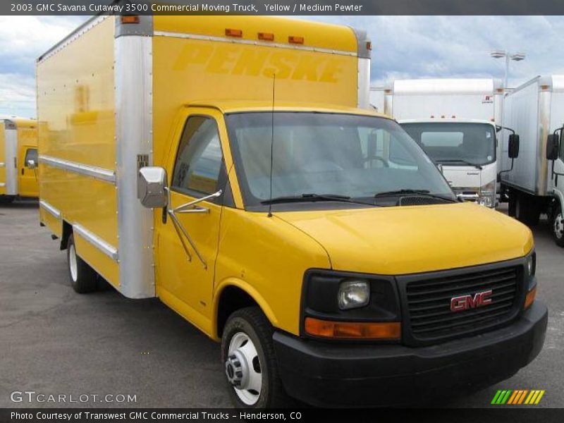 Yellow / Medium Pewter 2003 GMC Savana Cutaway 3500 Commercial Moving Truck