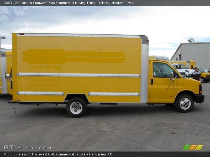 Yellow / Medium Pewter 2003 GMC Savana Cutaway 3500 Commercial Moving Truck