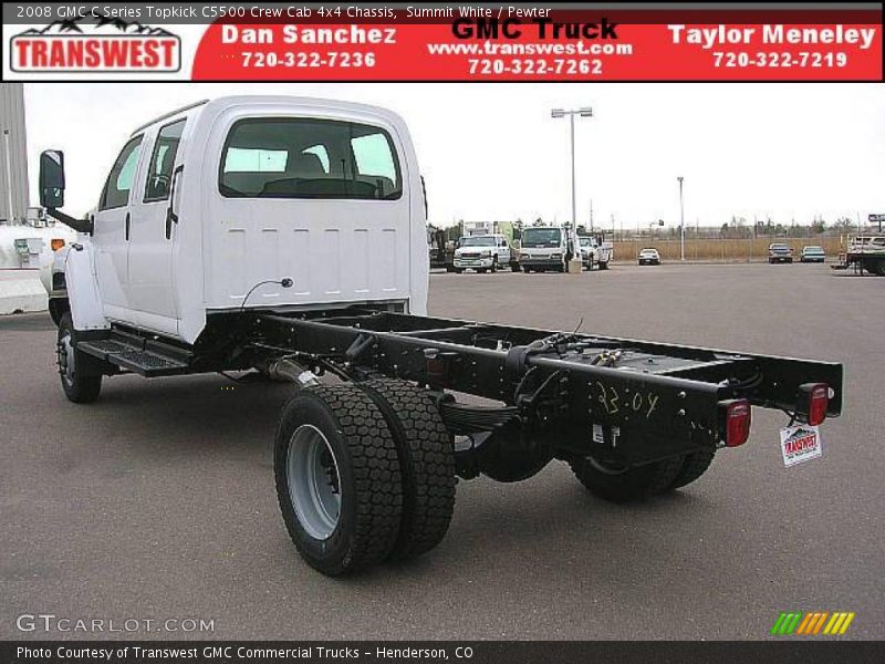 Summit White / Pewter 2008 GMC C Series Topkick C5500 Crew Cab 4x4 Chassis