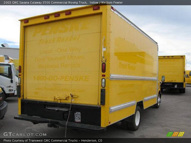 Yellow / Medium Pewter 2003 GMC Savana Cutaway 3500 Commercial Moving Truck