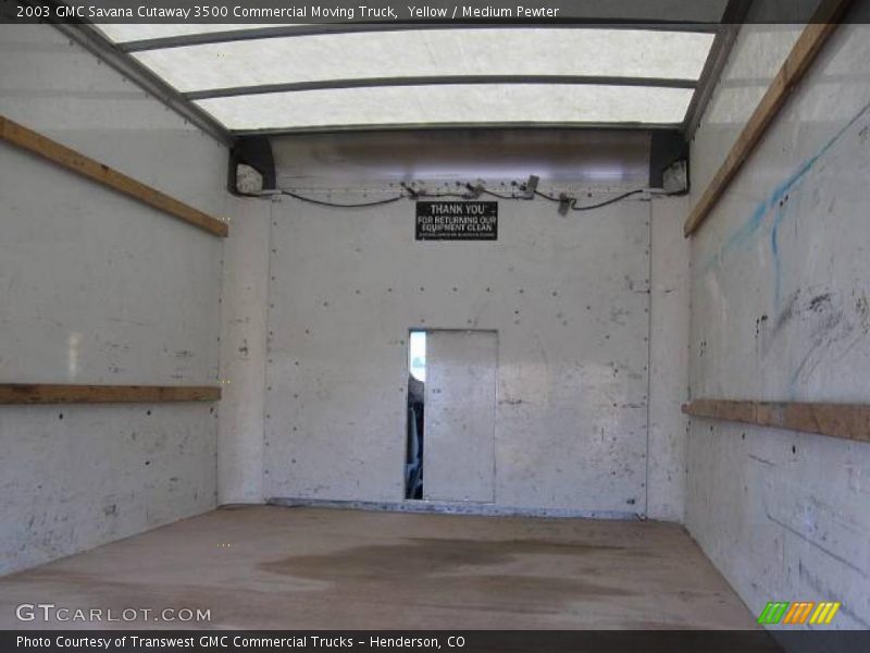 Yellow / Medium Pewter 2003 GMC Savana Cutaway 3500 Commercial Moving Truck