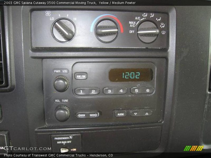 Yellow / Medium Pewter 2003 GMC Savana Cutaway 3500 Commercial Moving Truck