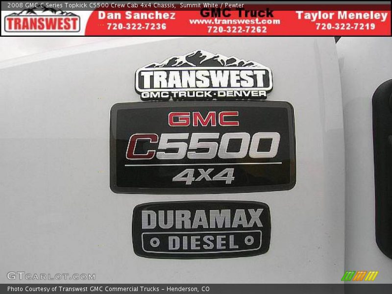 Summit White / Pewter 2008 GMC C Series Topkick C5500 Crew Cab 4x4 Chassis