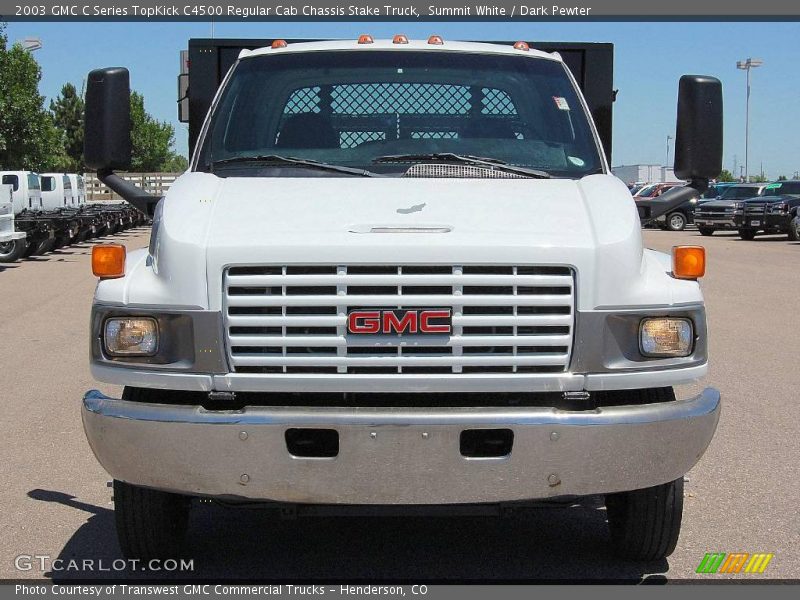 Summit White / Dark Pewter 2003 GMC C Series TopKick C4500 Regular Cab Chassis Stake Truck