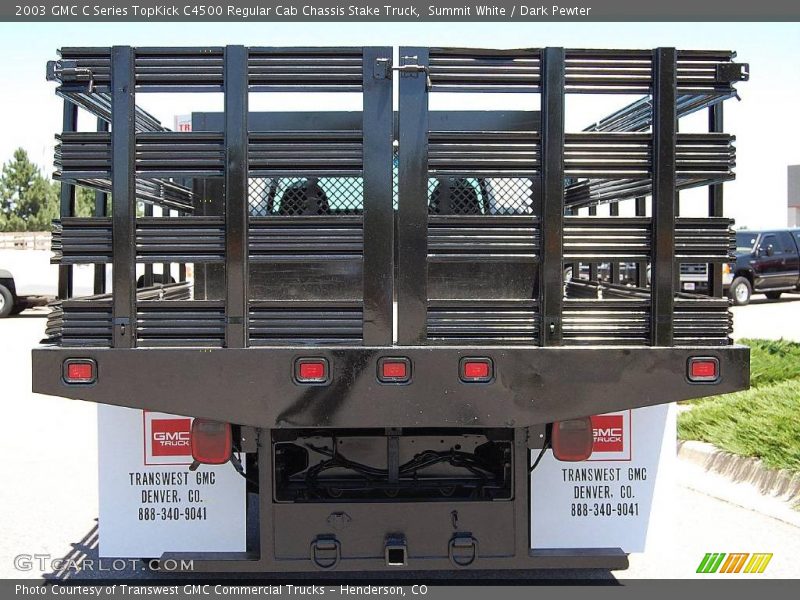 Summit White / Dark Pewter 2003 GMC C Series TopKick C4500 Regular Cab Chassis Stake Truck
