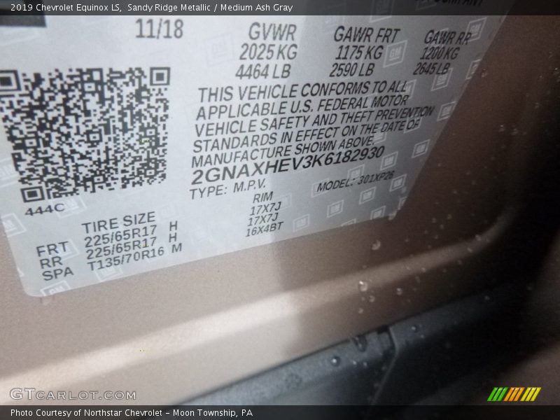 Sandy Ridge Metallic / Medium Ash Gray 2019 Chevrolet Equinox LS