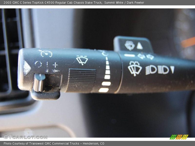 Summit White / Dark Pewter 2003 GMC C Series TopKick C4500 Regular Cab Chassis Stake Truck