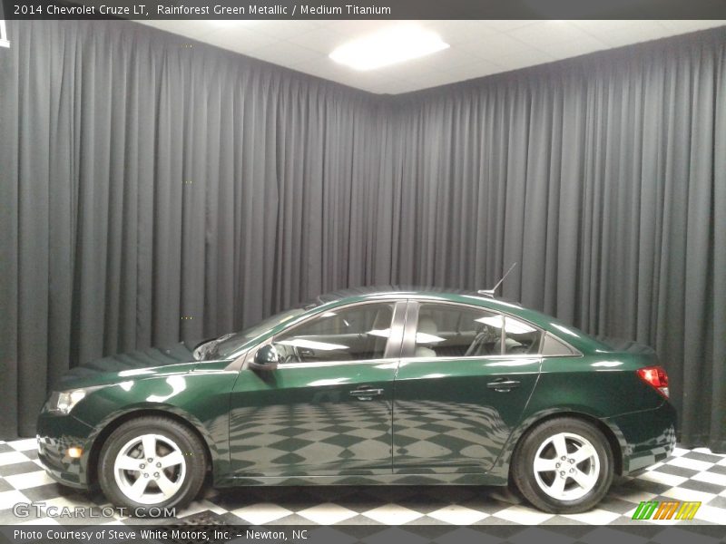 Rainforest Green Metallic / Medium Titanium 2014 Chevrolet Cruze LT