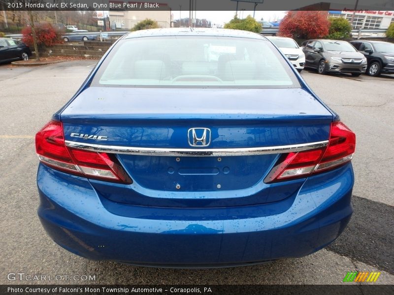 Dyno Blue Pearl / Black 2015 Honda Civic EX Sedan