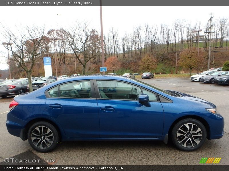 Dyno Blue Pearl / Black 2015 Honda Civic EX Sedan