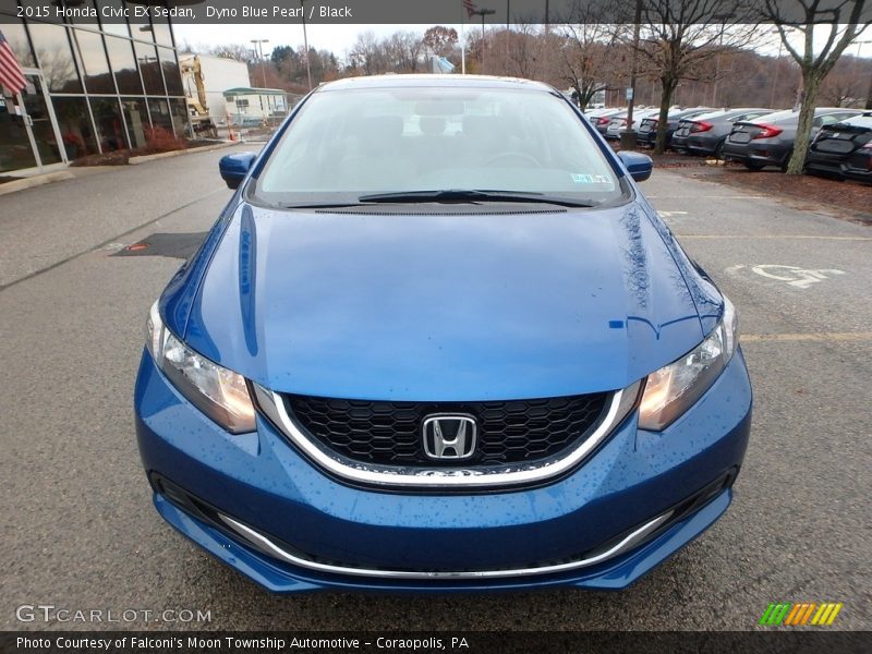 Dyno Blue Pearl / Black 2015 Honda Civic EX Sedan