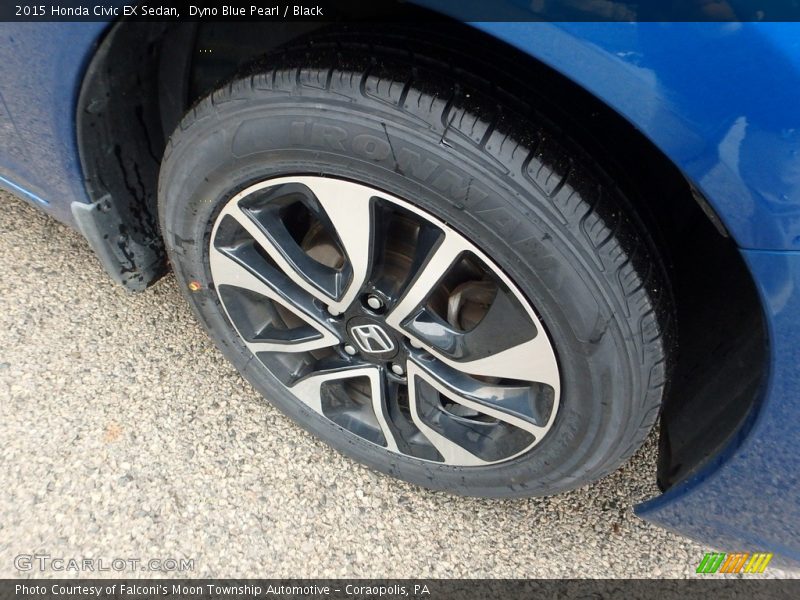 Dyno Blue Pearl / Black 2015 Honda Civic EX Sedan