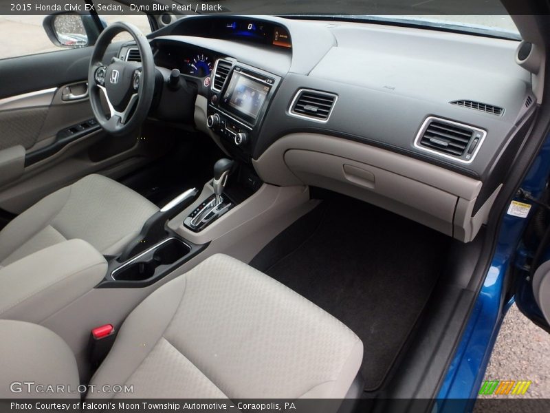 Dyno Blue Pearl / Black 2015 Honda Civic EX Sedan