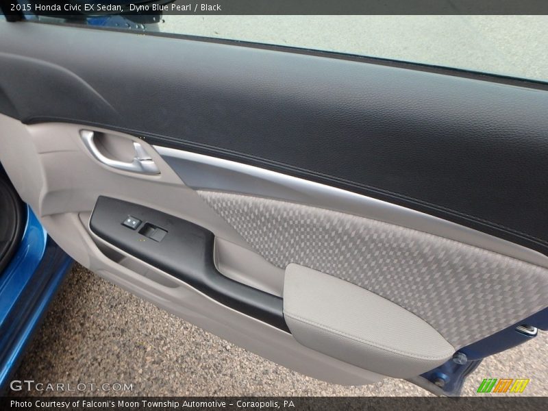 Dyno Blue Pearl / Black 2015 Honda Civic EX Sedan