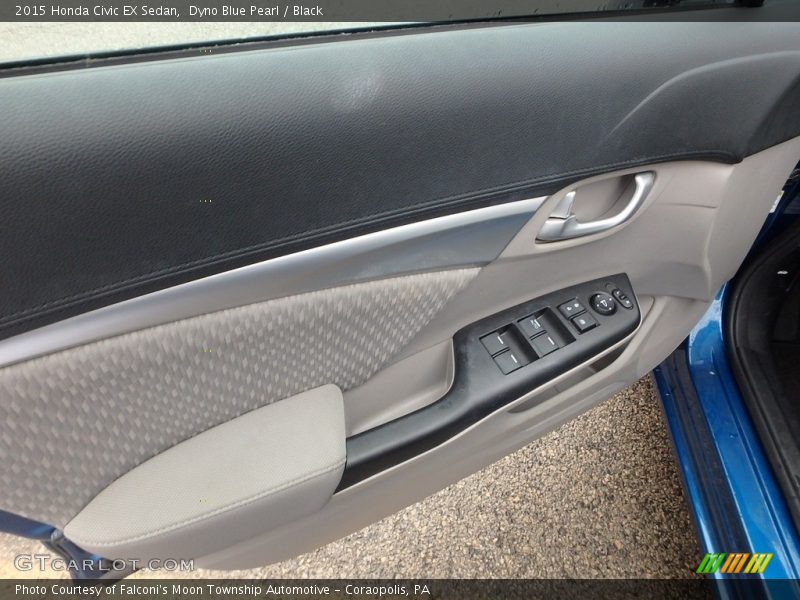 Dyno Blue Pearl / Black 2015 Honda Civic EX Sedan