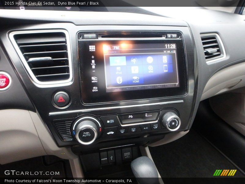 Dyno Blue Pearl / Black 2015 Honda Civic EX Sedan