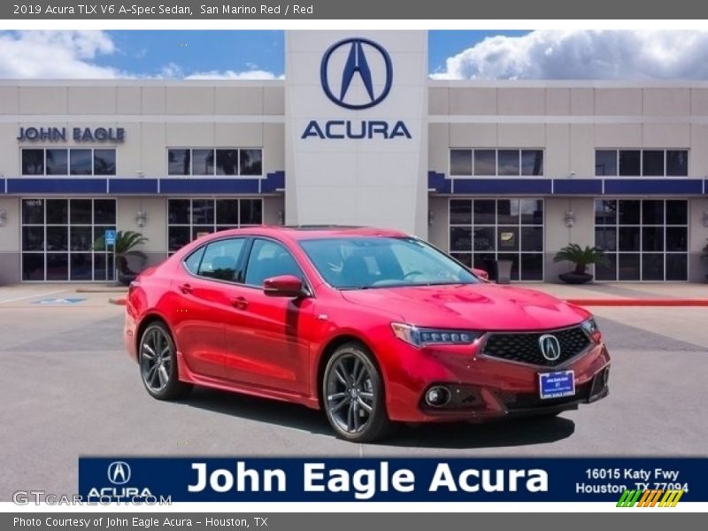 San Marino Red / Red 2019 Acura TLX V6 A-Spec Sedan