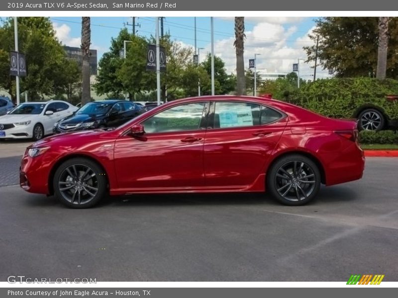 San Marino Red / Red 2019 Acura TLX V6 A-Spec Sedan