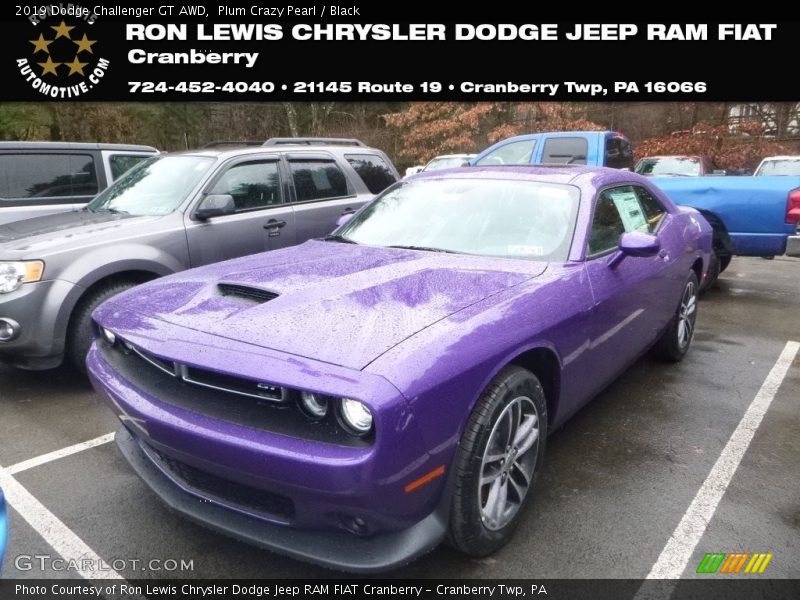 Plum Crazy Pearl / Black 2019 Dodge Challenger GT AWD