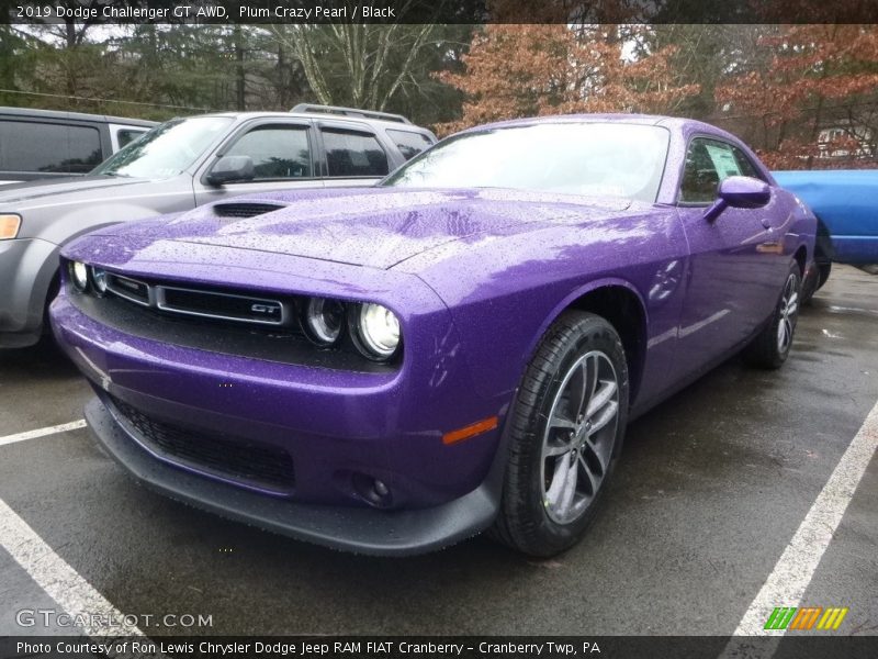 Plum Crazy Pearl / Black 2019 Dodge Challenger GT AWD