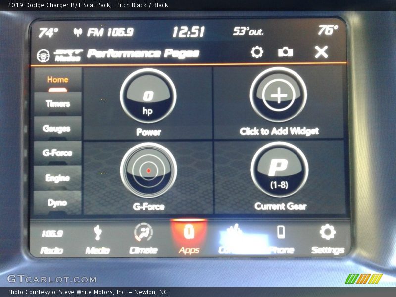 Controls of 2019 Charger R/T Scat Pack