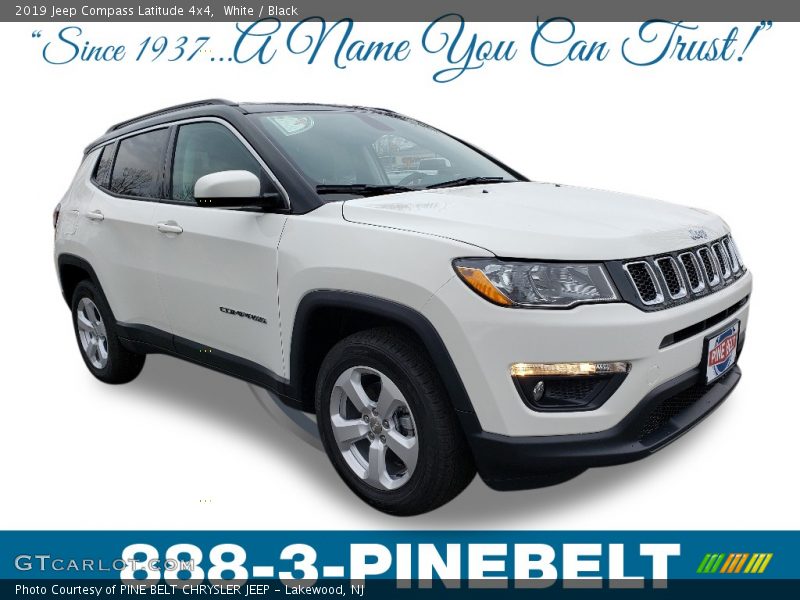 White / Black 2019 Jeep Compass Latitude 4x4