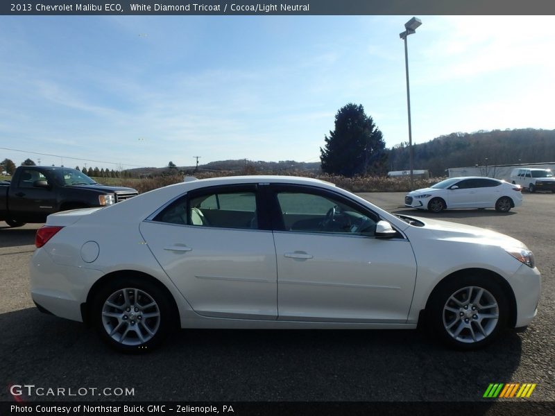 White Diamond Tricoat / Cocoa/Light Neutral 2013 Chevrolet Malibu ECO