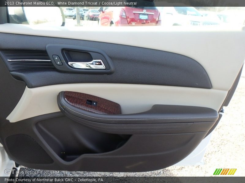 White Diamond Tricoat / Cocoa/Light Neutral 2013 Chevrolet Malibu ECO