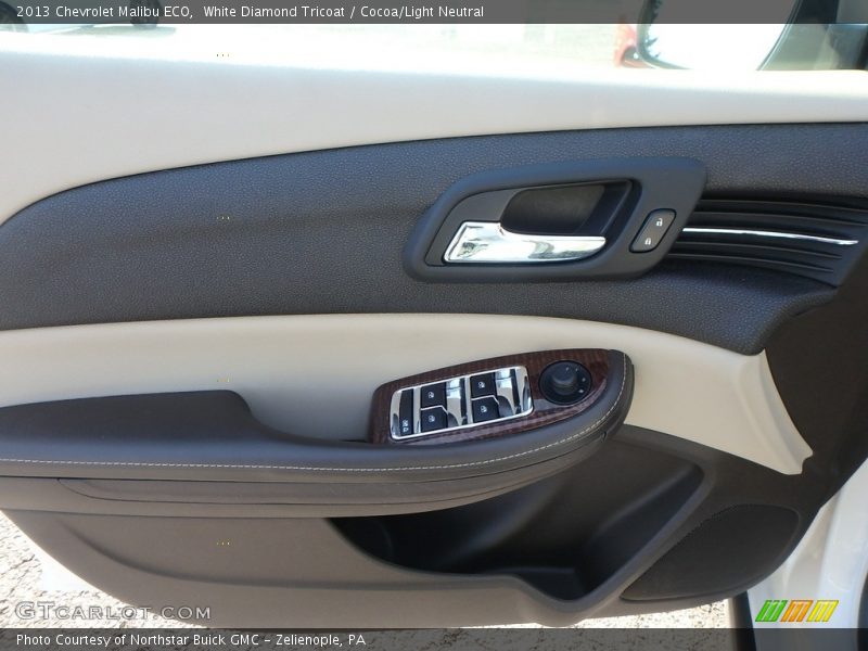White Diamond Tricoat / Cocoa/Light Neutral 2013 Chevrolet Malibu ECO