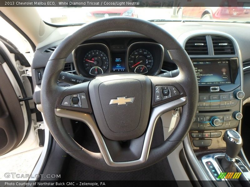 White Diamond Tricoat / Cocoa/Light Neutral 2013 Chevrolet Malibu ECO
