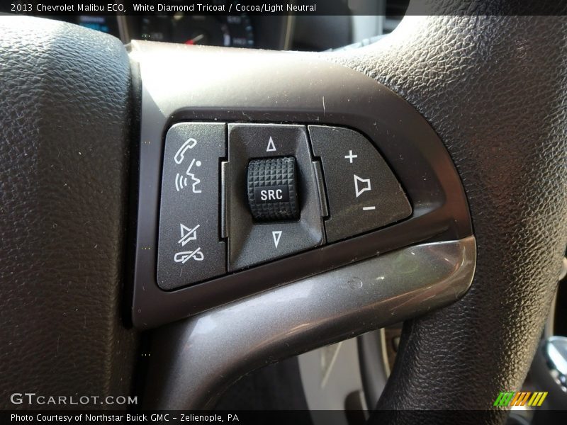 White Diamond Tricoat / Cocoa/Light Neutral 2013 Chevrolet Malibu ECO